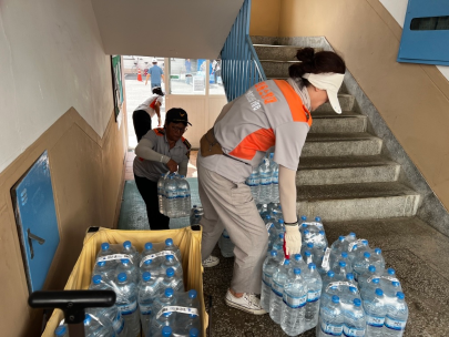 강릉 가뭄 극복 강릉소방서 의용소방대연합회 생수배달