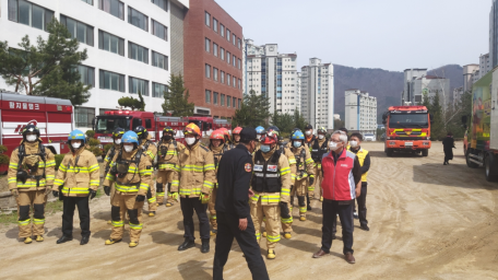 태백소방서, 강원관광대학교 대상 합동소방훈련 실시